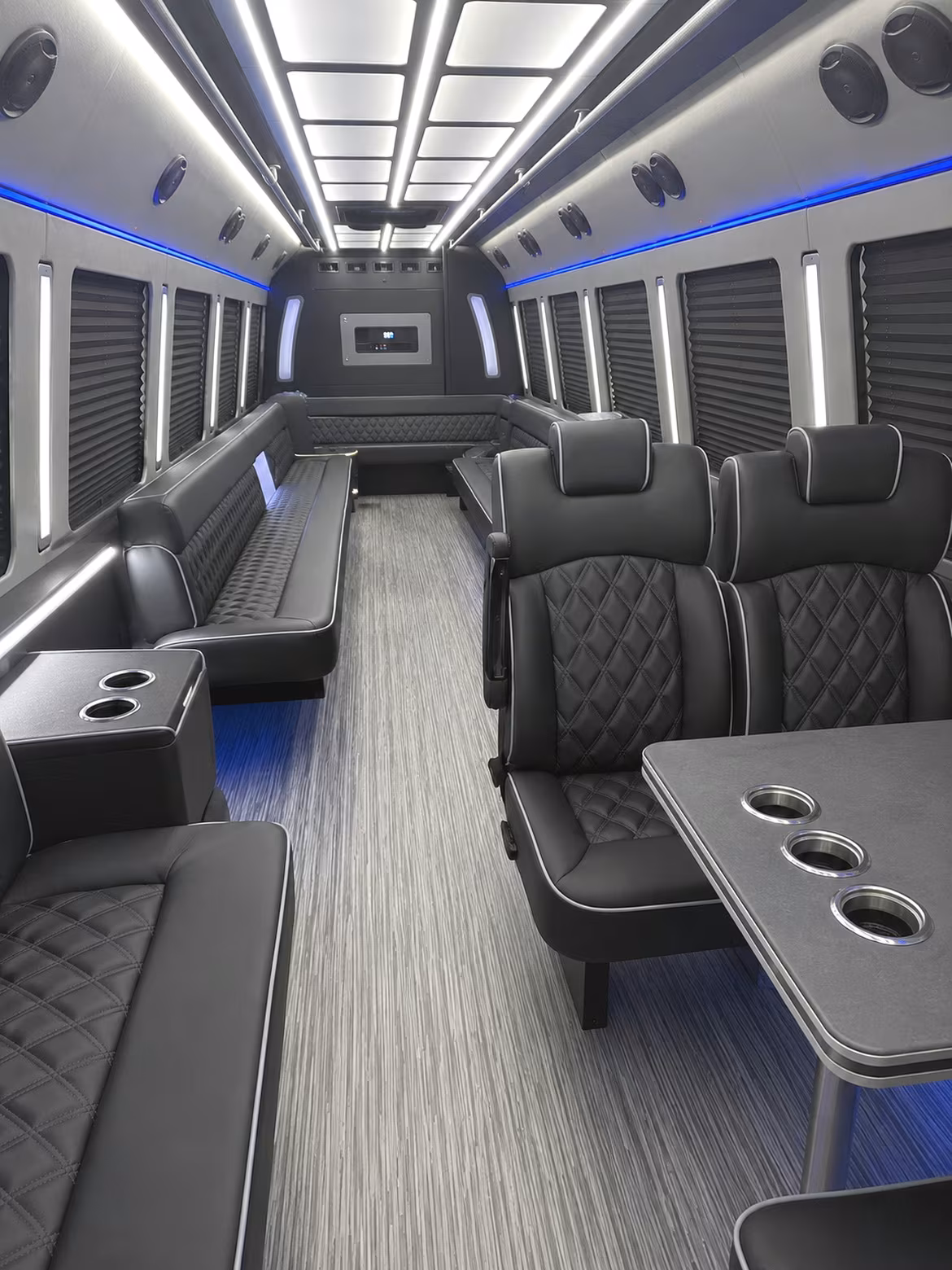 hamilton 25 passenger party bus inside