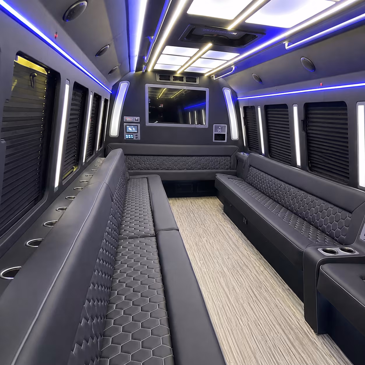 hamilton 40 passenger party bus inside