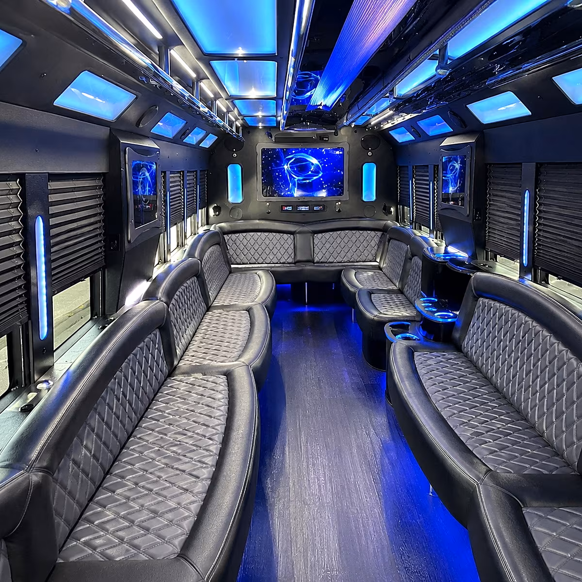 hamilton 50 passenger party bus interior