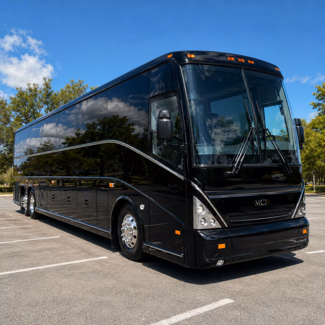 hamilton charter bus rental exterior