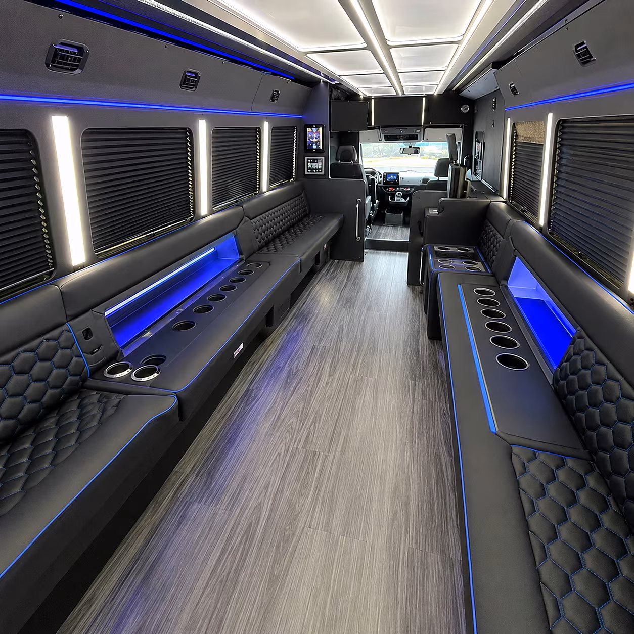 hamilton party bus rental interior